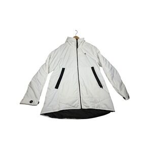 Vivint Hooded Parka Jacket White Mens Large Provo Utah Logo Techwear Coat